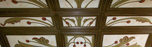 A detail photo of a ceiling mural I painted in Sarasota, FL. It consisted of 15 distinct panels.