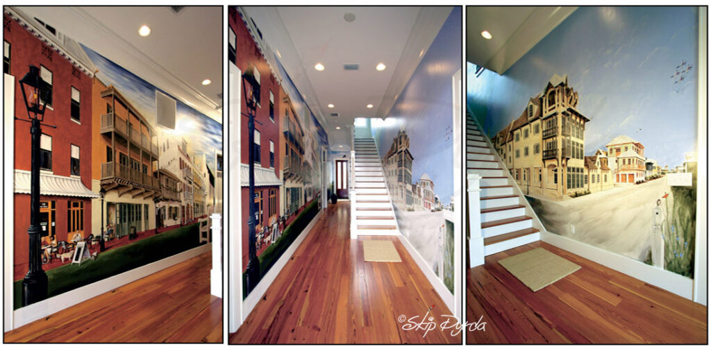 Photos of a few murals I painted in a residence in Rosemary Beach, FL. The two scenes depicted Main Street in Rosemary Beach