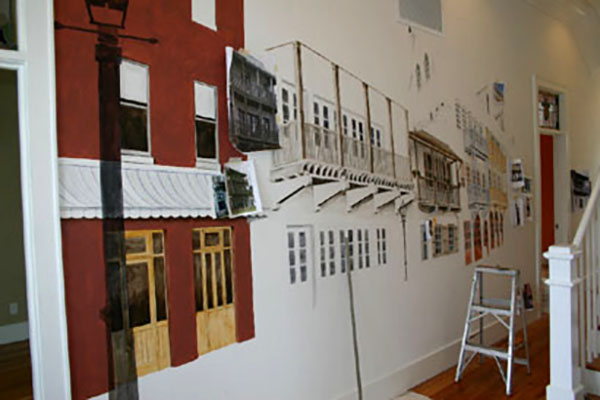 Photos of a few murals I painted in a residence in Rosemary Beach, FL. The two scenes depicted Main Street in Rosemary Beach