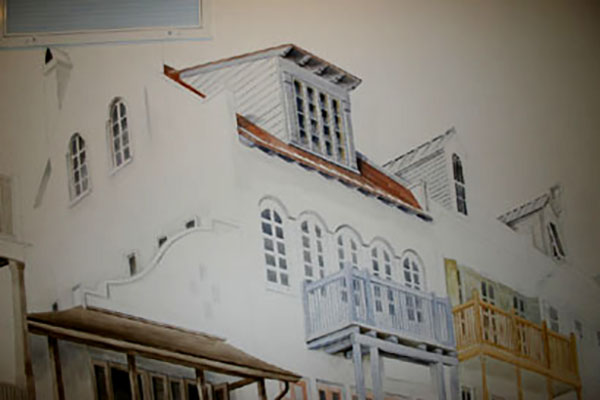 Photos of a few murals I painted in a residence in Rosemary Beach, FL. The two scenes depicted Main Street in Rosemary Beach
