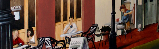 detail photo of one of two murals I painted in a home in Rosemary Beach, FL