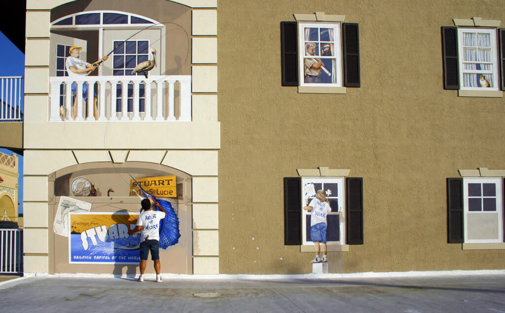 A photo of one section of several murals I painted in Stuart, FL