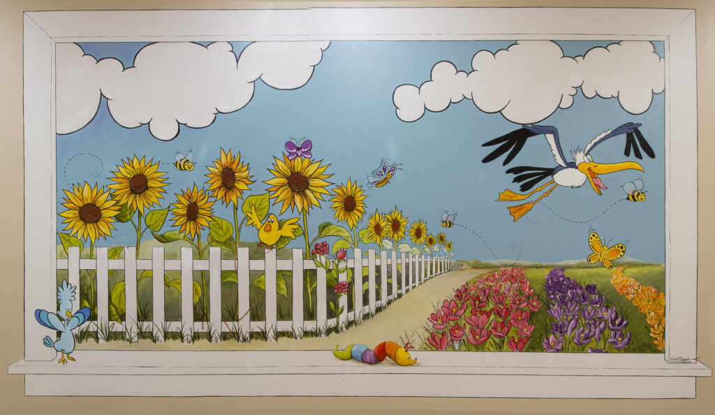 A photo of one of three murals I painted at a pre-school called The Gan in Sarasota, FL