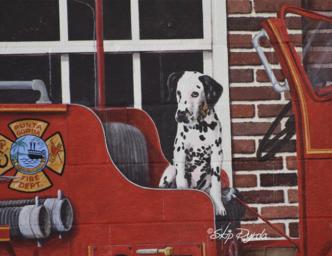 Photo of a mural I painted in the main Punta Gorda firehouse. Two walls.