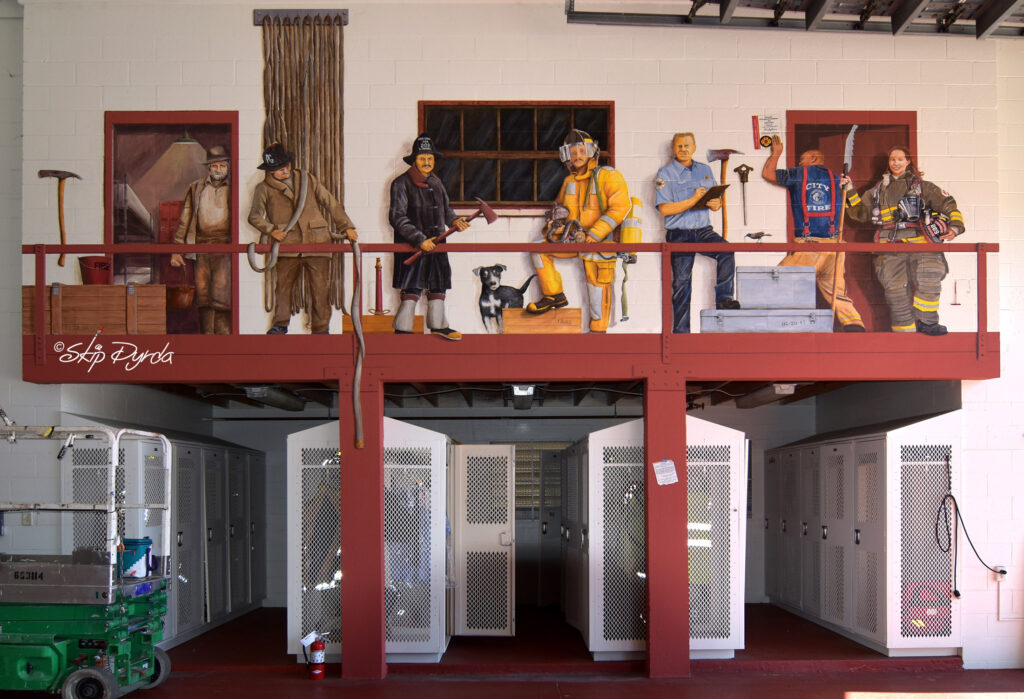 Photo of a mural I painted in the main Punta Gorda firehouse. Two walls.