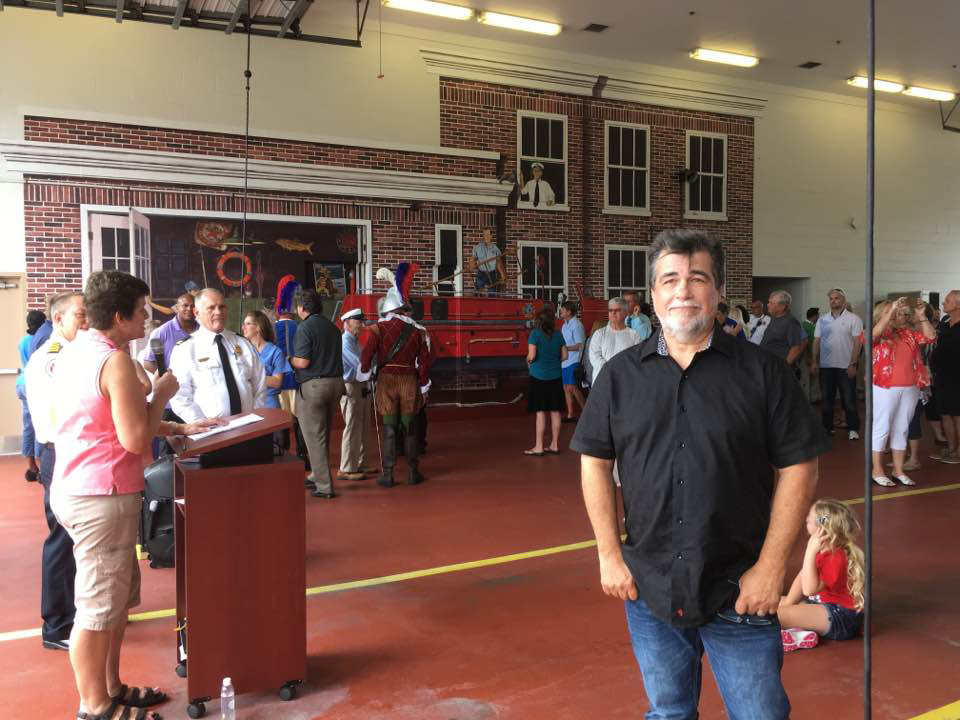 Photo of me at the unveiling of the firehouse mural