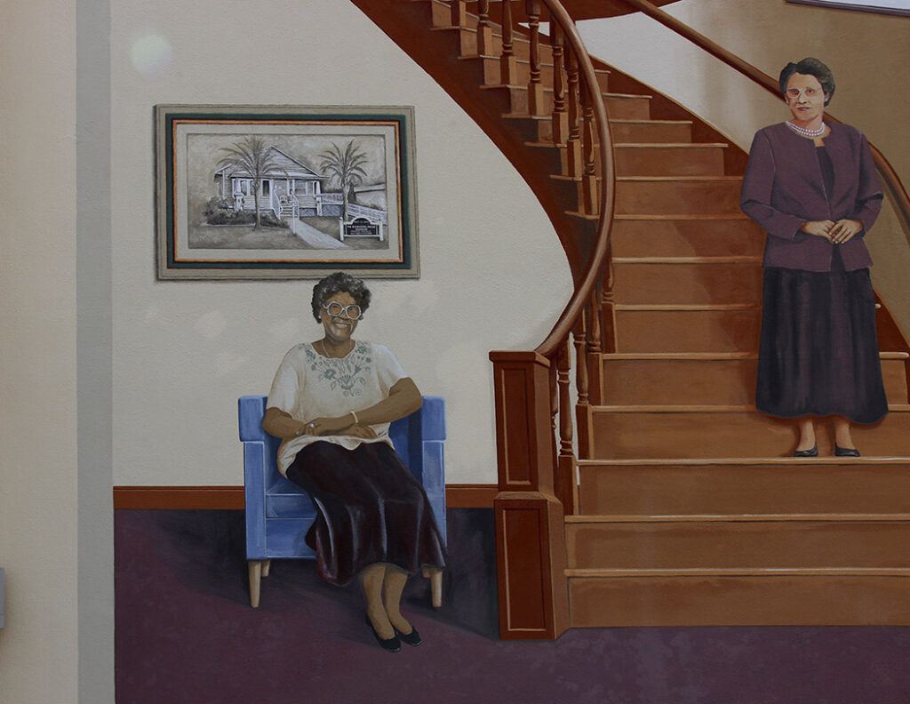 A photo of two murals I painted on one building in Punta Gorda, FL. Titled "Ladies Remembered", it highlights 7 ladies from Punta Gorda.