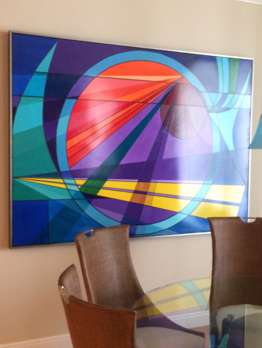 A photo of an abstract painting at the Ritz Carlton Residences in Sarasota, FL, by Skip Dyrda