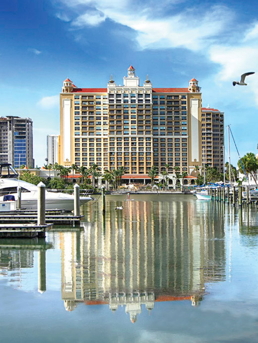 A photo of the back of the Ritz Carlton Hotel in Sarasota, FL by Skip Dyrda - harbor side