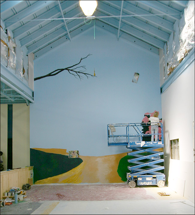 A photo of a 21 x 25 foot mural of an old merry-go-round we painted in Monroe, CT