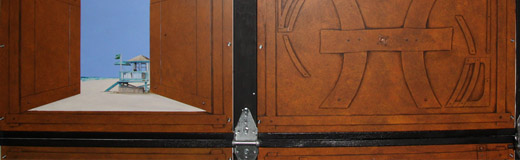 A detail photo of a very small part of a 2-car garage that I transformed into a Steampunk man-cave on Siesta Key, FL