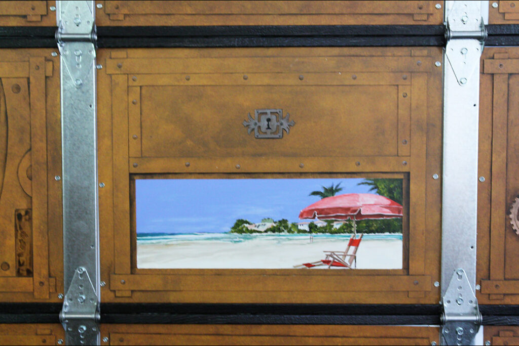 A detail photo of just one section of a two car garage that I transformed into a Steampunk Man-cave