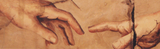 A photo of an ancient fragment I created using high density foam, plaster and paint.