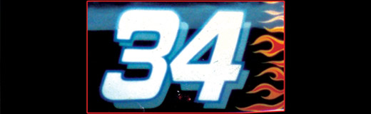 Book cover detail. A photo book called 34, by Skip Dyrda