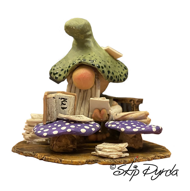 A photo of gnome figurines that I made with plastic clay and then painted