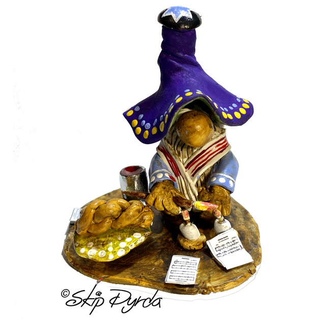 A photo of gnome figurines that I made with plastic clay and then painted